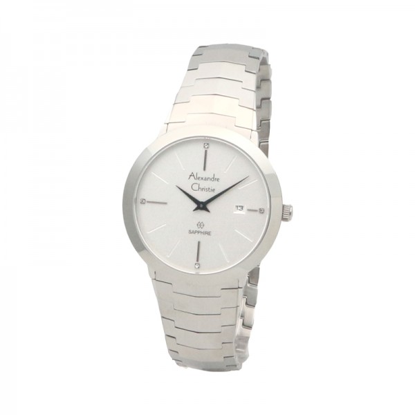 Alexandre Christie AC 8568 Silver White Man Sapphire